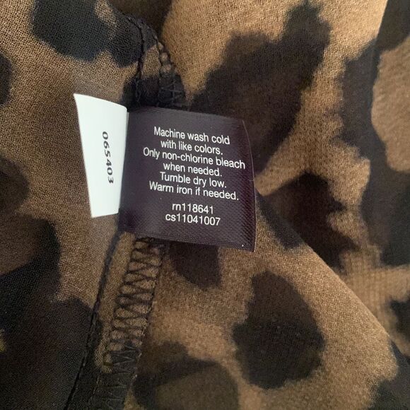 Lane Bryant Leopard Ombre Plus Size 18/20 Sheer Blouse Button Up Long Sleeve - Picture 7 of 8